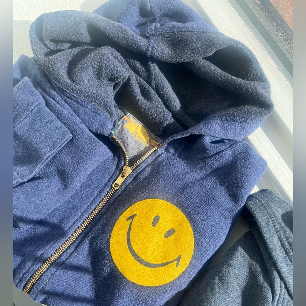 AVIATOR NATION • kid’s • navy • Smiley Face • hoody • sz: 14 • SUPER-soft • cozy - Picture 3 of 3